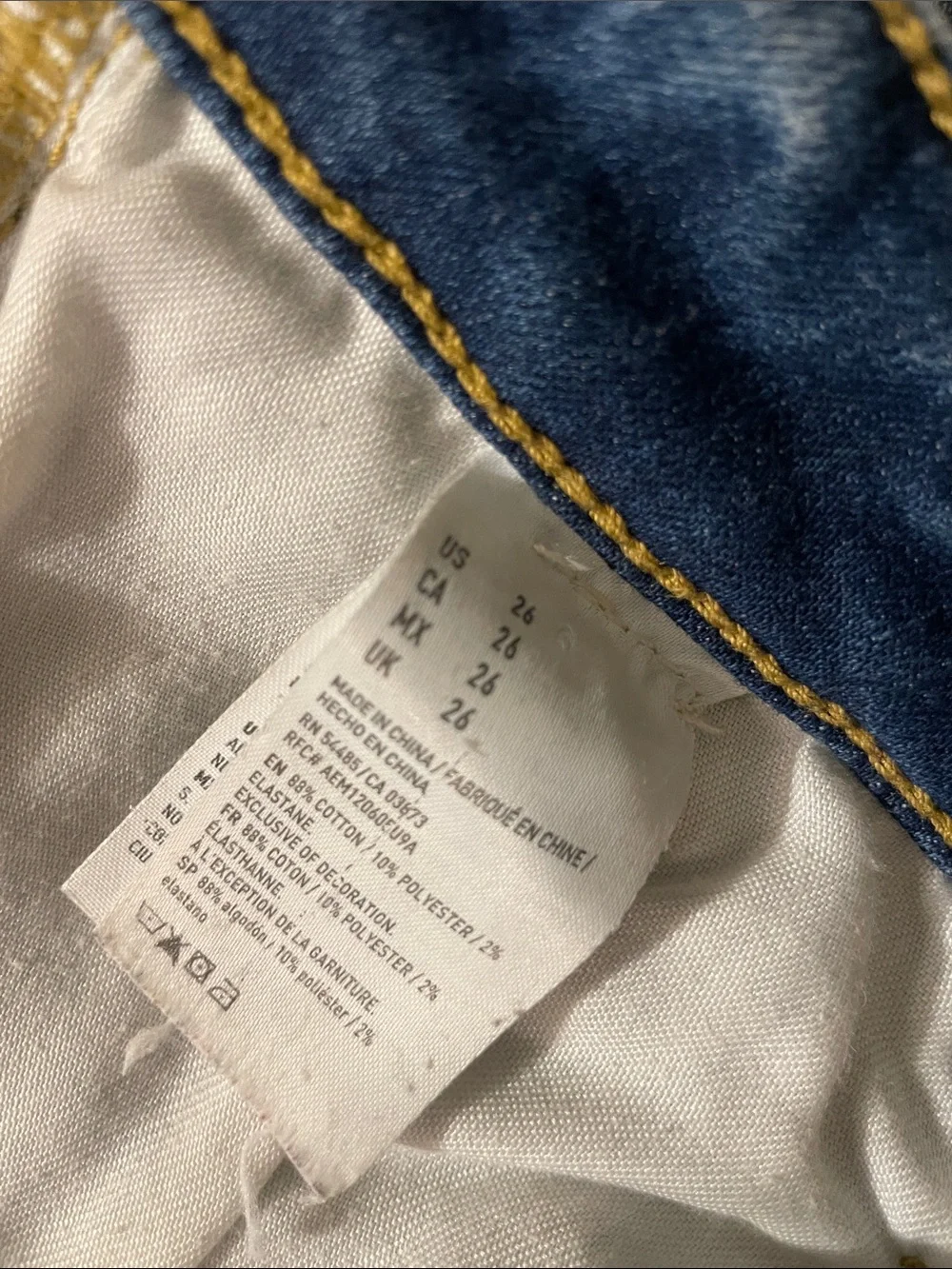American Eagle Outfitters Men’s Distressed Dark Blue Slim Jeans